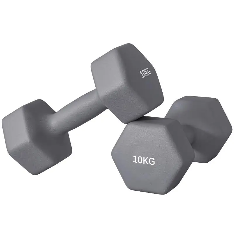 Set of 2 Hexagonal Dumbbells, 10 kg Each