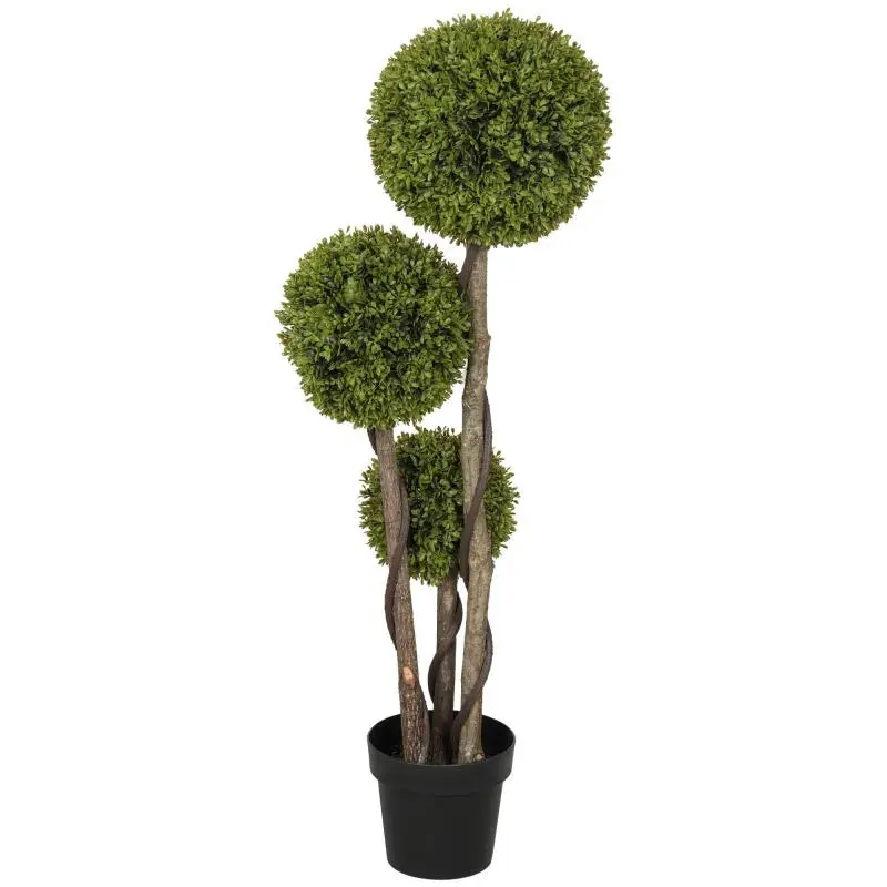 Artificial 3-Ball Boxwood Plant, 115 cm