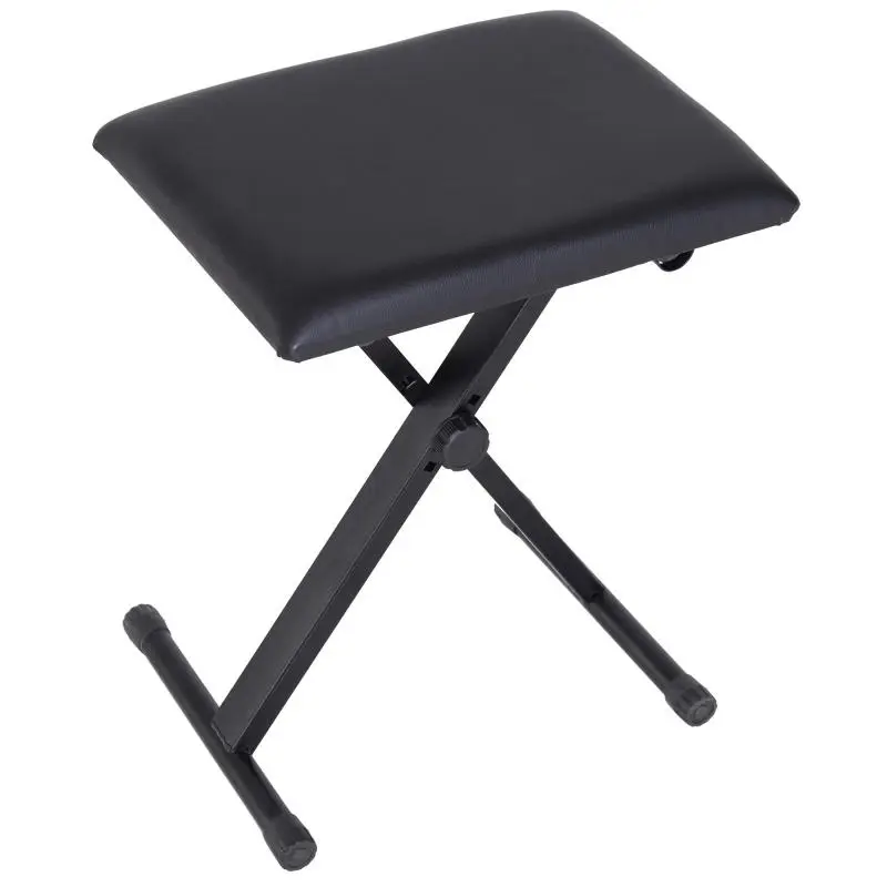 Height-Adjustable Foldable Piano Bench, Black