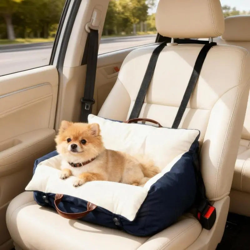Dog Car Seat with Carry Backpack Function, Navy Blue