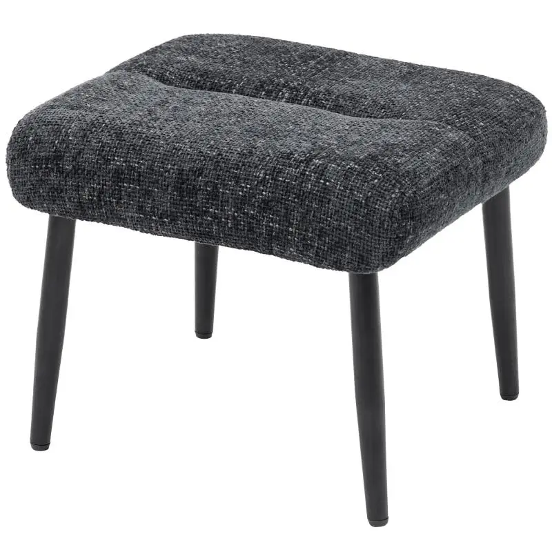 Upholstered Footstool with Steel Legs, 45 cm