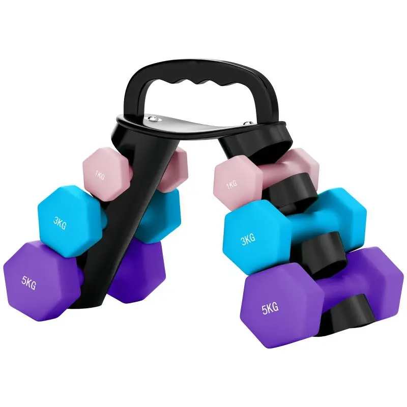 6-Piece Dumbbell Set with Storage Rack