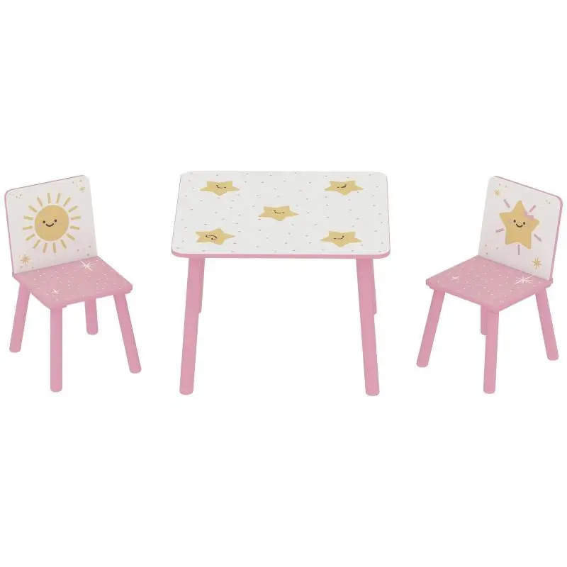 Children's Table and 2 Chairs Set, Pink