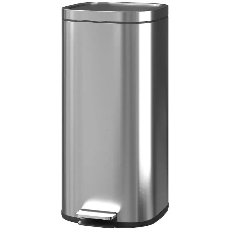 30L Pedal Bin with Soft-Close Lid, Silver