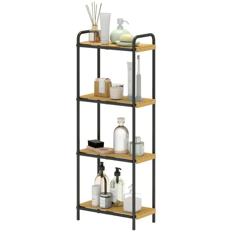 4-Tier Bamboo Bathroom Shelf