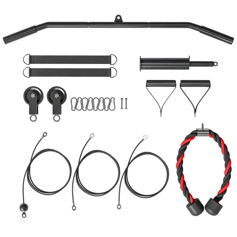 Home Gym Pulley System with Cable and Accessories