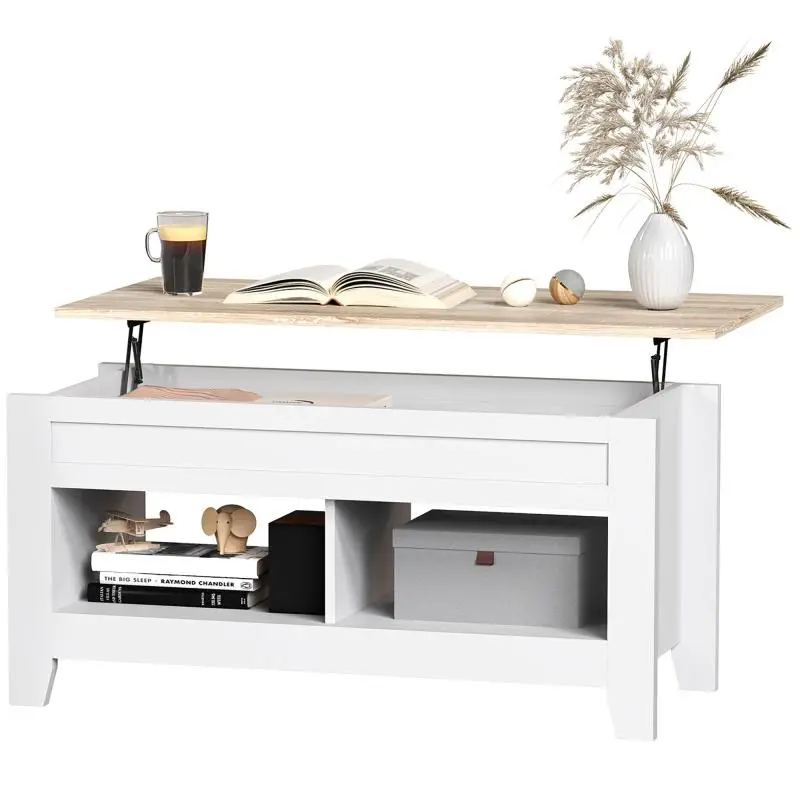 Lift-Top Coffee Table with Storage, 105 x 50 x 49–62.5 cm