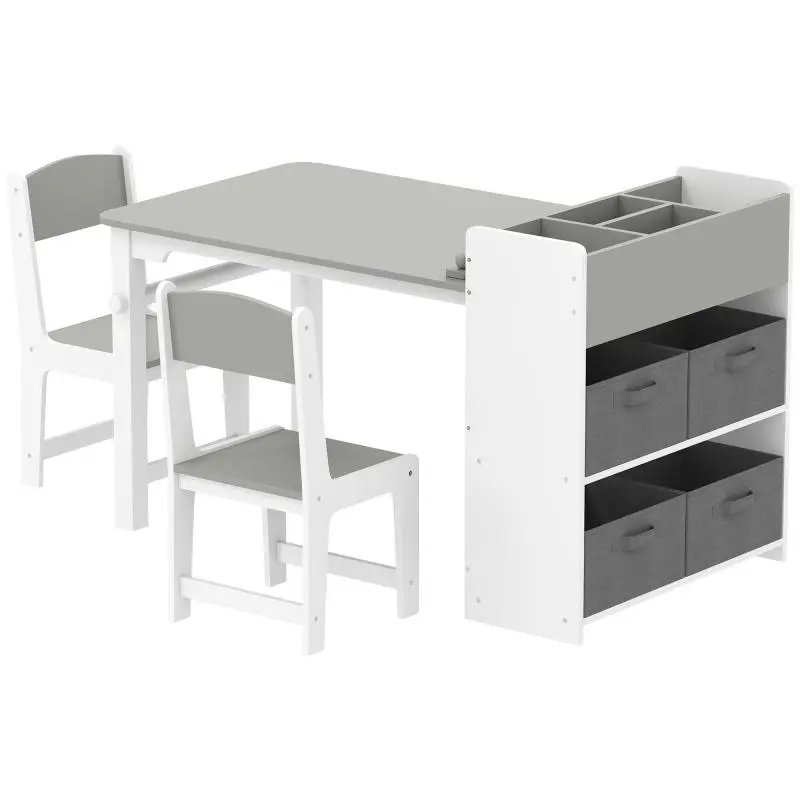 Children’s Table and 2 Chairs Set, Grey