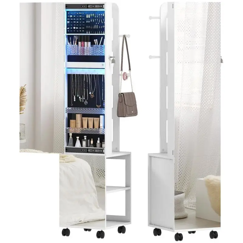 Jewellery Armoire with Mirror, 165.5 cm