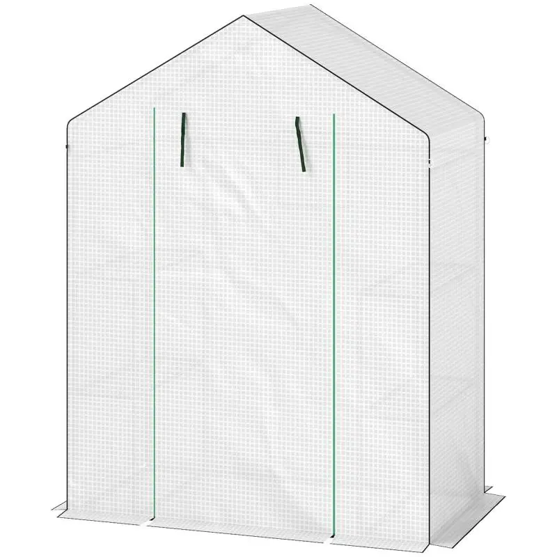 Garden Greenhouse with Door and Windows, 143 × 74 × 190 cm