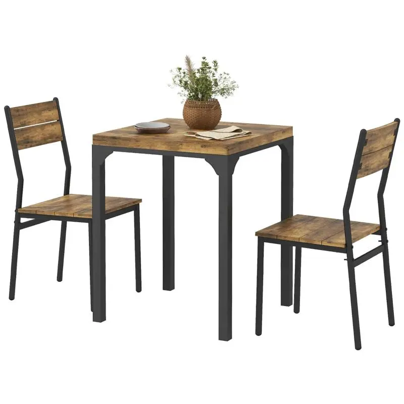Dining Table Set with 2 Tuck-Away Chairs