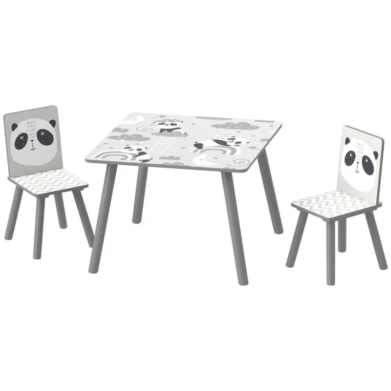 Children's Table and 2 Chairs Set, Grey
