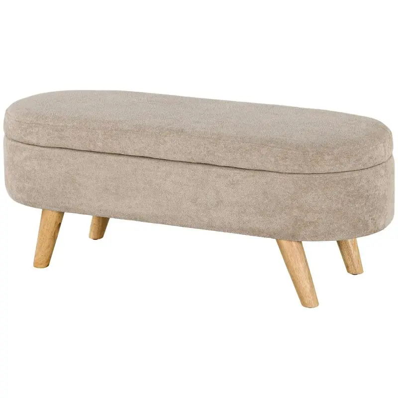 2-in-1 Storage Bench with Wooden Legs