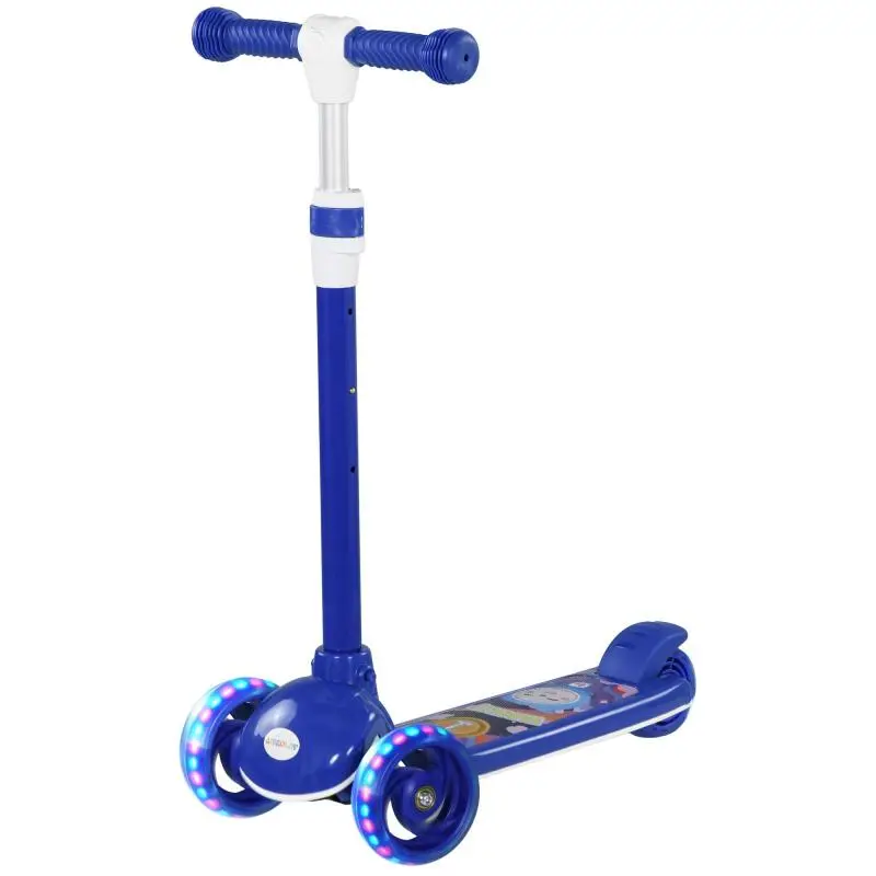 3-Wheel Kids' Scooter with LED Wheels, Pink