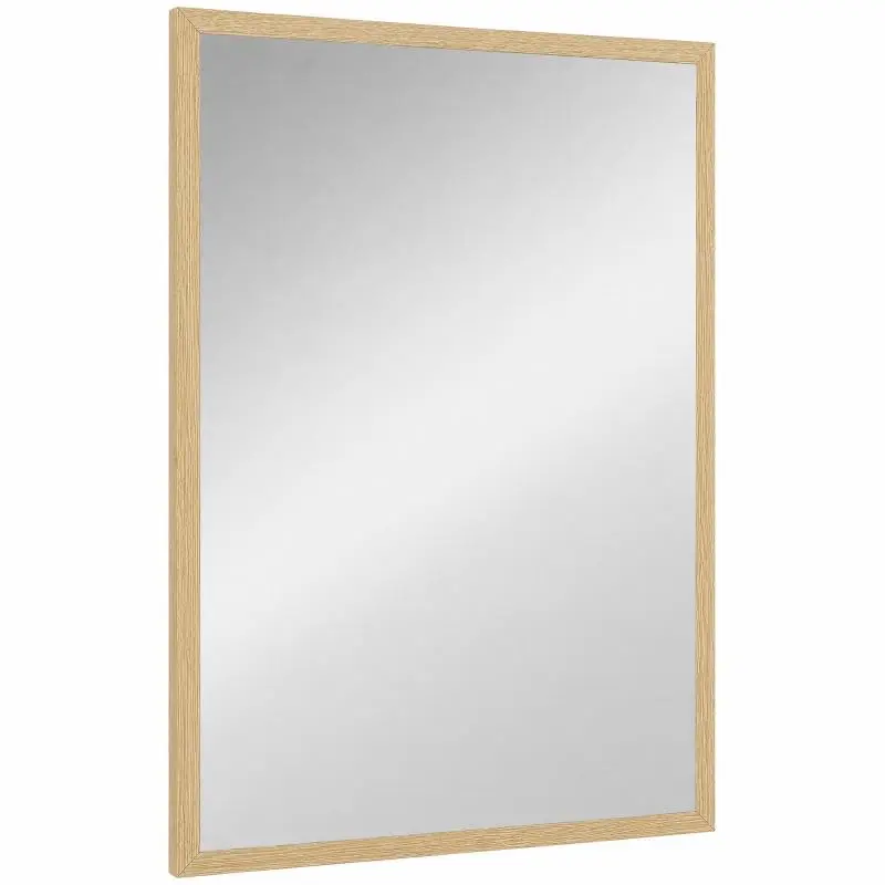 Rectangular Wall Mirror with Hooks, 40 × 60 cm