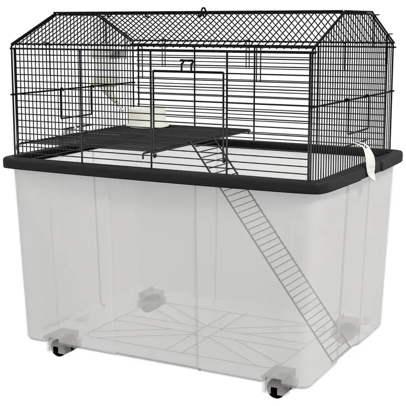 2-Tier Hamster Cage on Wheels, 57 cm
