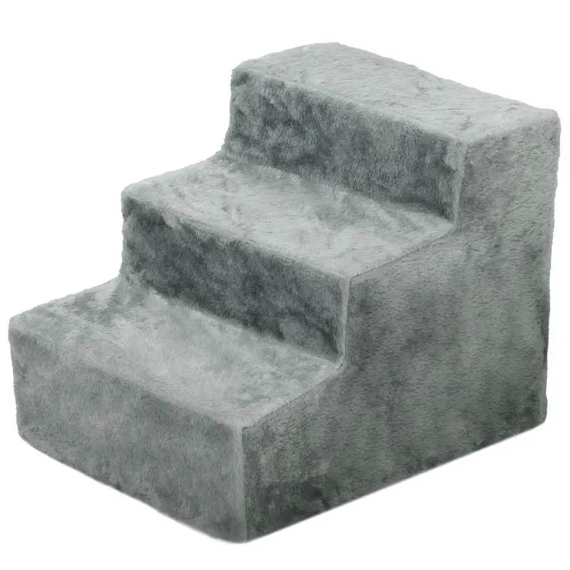 3-Step Pet Stairs for Dogs and Cats, Light Grey