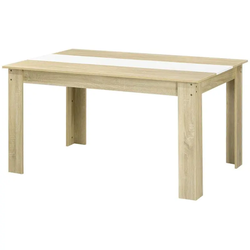 Dining Table for 4-6 People, Oak and White