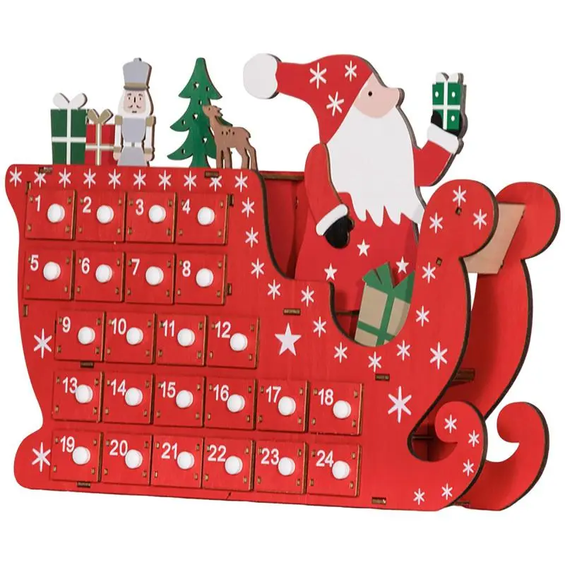 Wooden Advent Calendar with 24 Drawers