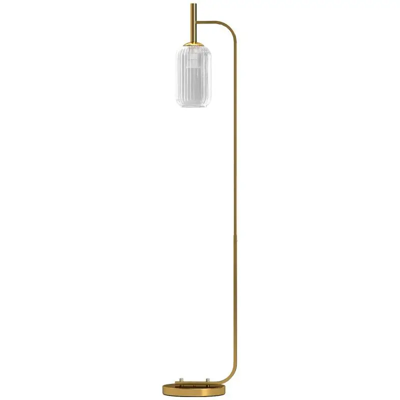 Floor Lamp with Textured Glass Shade