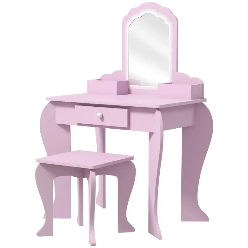 Children's Vanity Set with Stool and Mirror