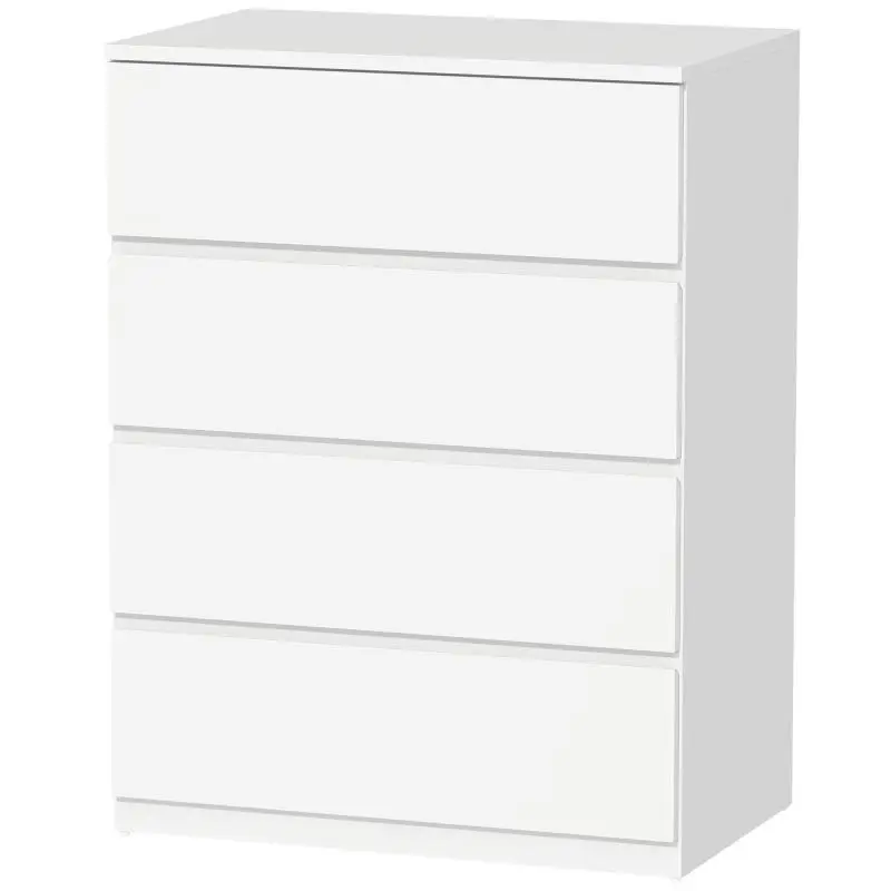 4-drawer chest of drawers – handle-free minimalist storage unit – 60 x 40 x 80 cm – white