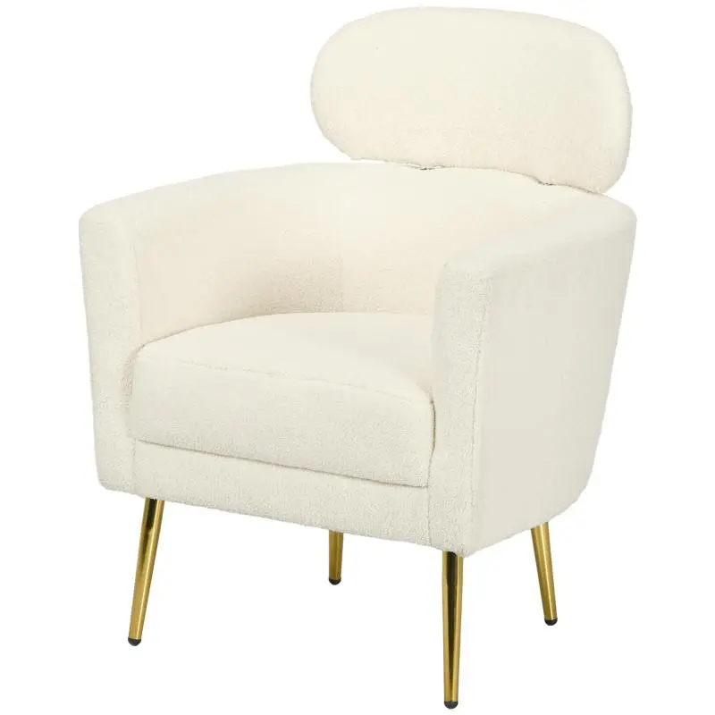 Cream Armchair with Removable Headrest