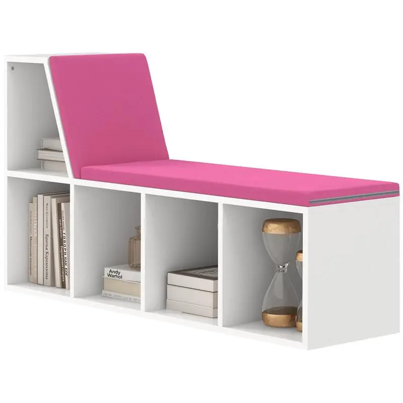 2-in-1 Bookcase Bench with 5 Compartments