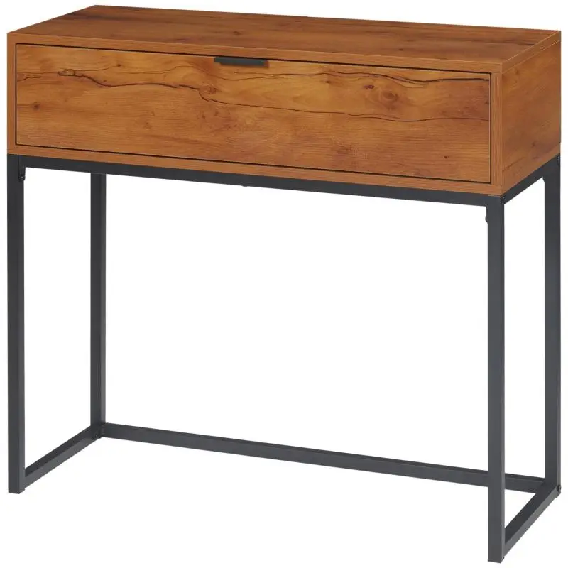 Console Table with Drawer and Steel Legs