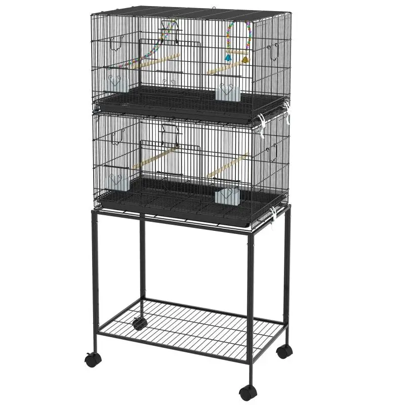 Double Bird Cage with Wheels