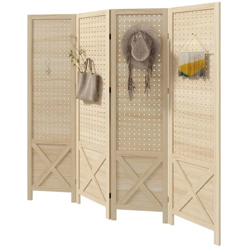 4 Panel Wooden Room Divider