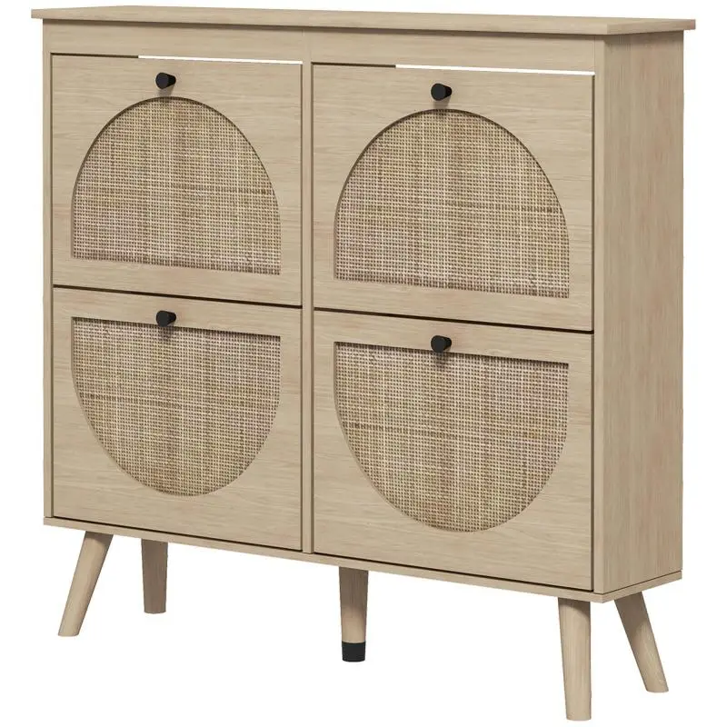 Shoe Cabinet with 4 Drop-Down Doors