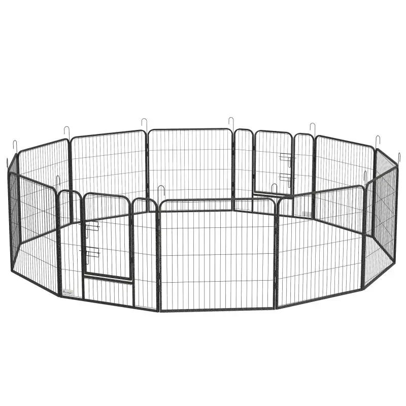 Modular Steel Dog Playpen with Lockable Door, 240 cm