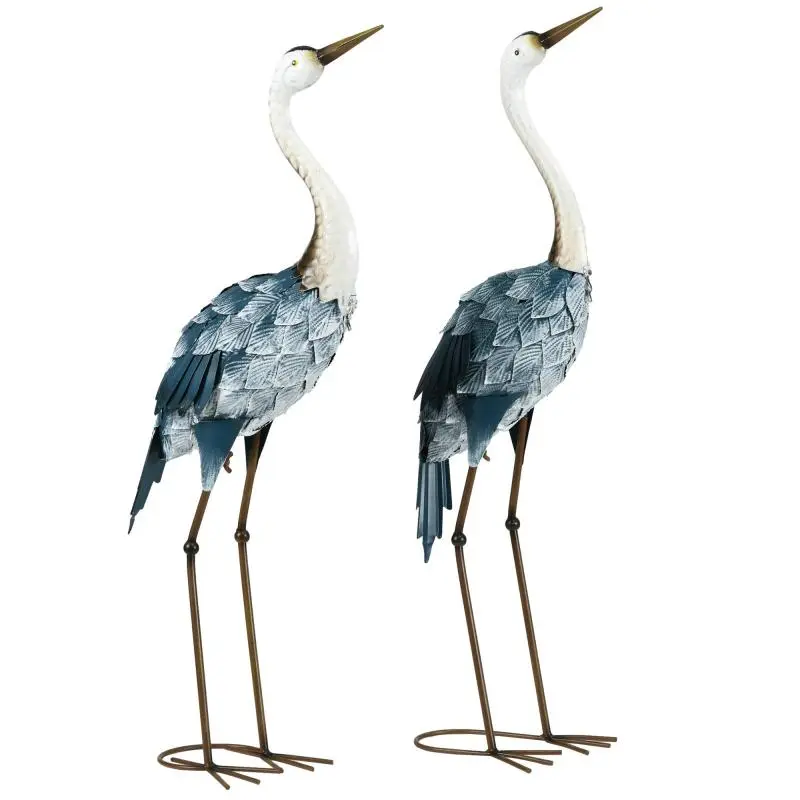 Set of 2 Garden Crane Sculptures