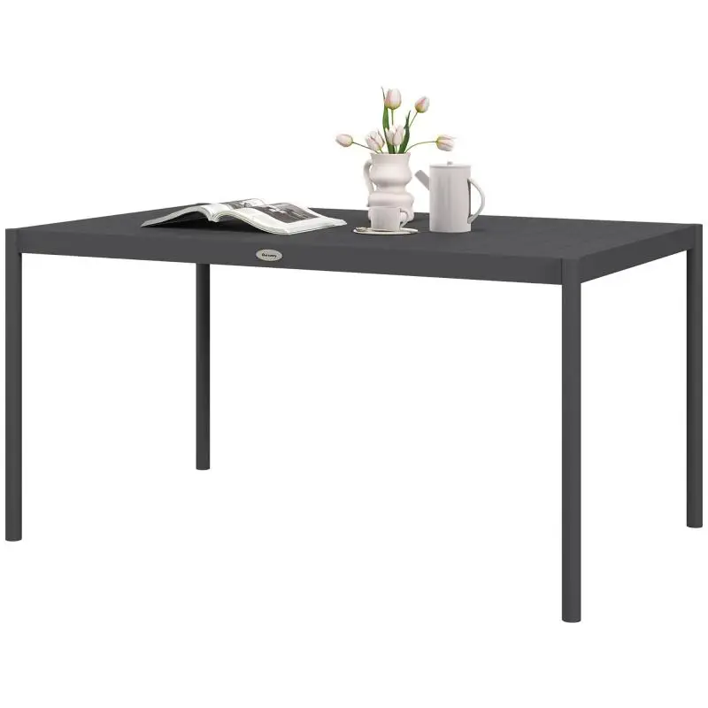 Rectangular Aluminium Garden Table for 6
