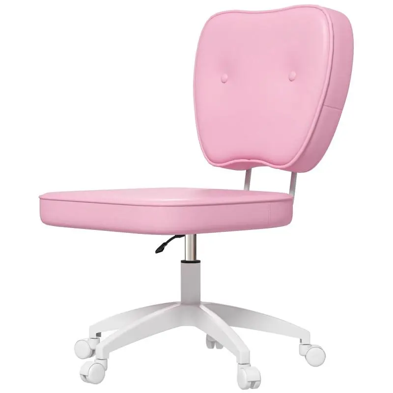 Armless Office Chair, Pink