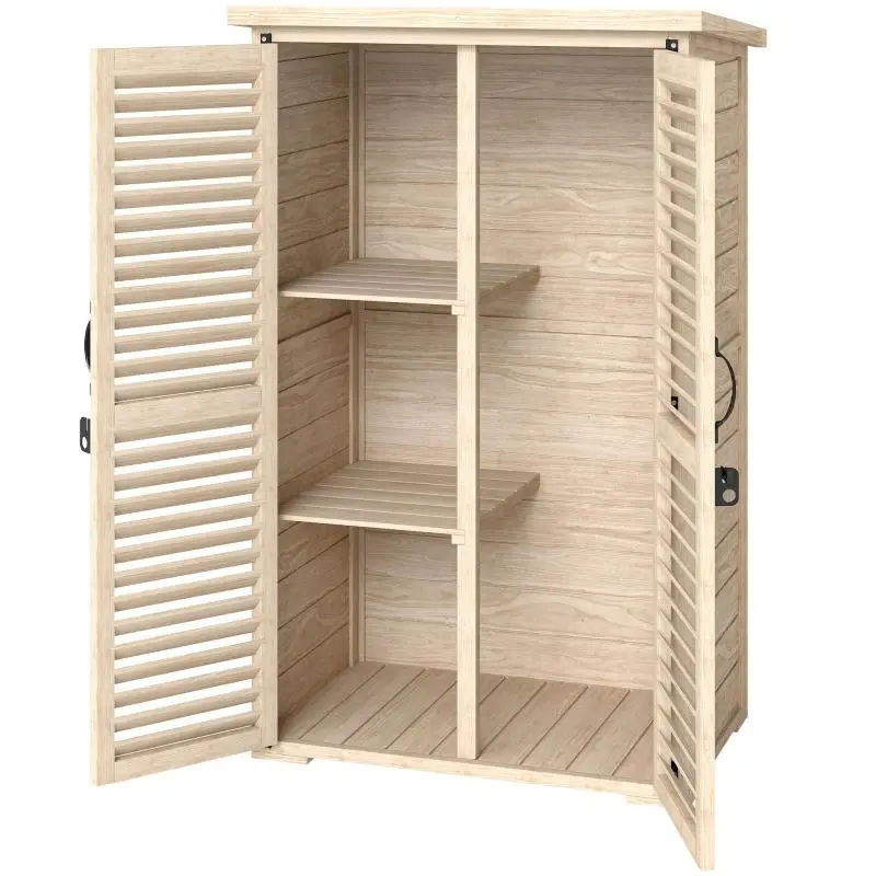 Wooden Garden Storage Cabinet with 2 Shelves