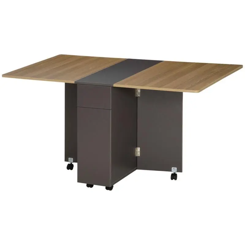 Folding Dining Table with Storage and Castors