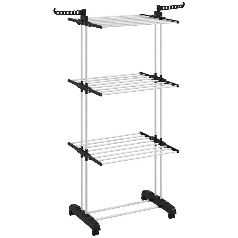 Folding Clothes Drying Rack with Wheels
