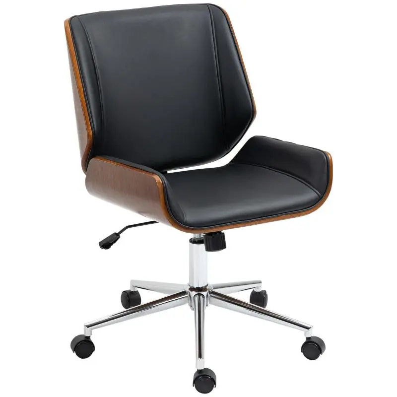 Vintage-Style Office Chair with Chrome Base