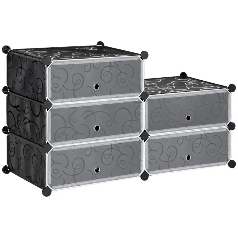 Modular Shoe Storage Unit with 6 Stackable Cubes