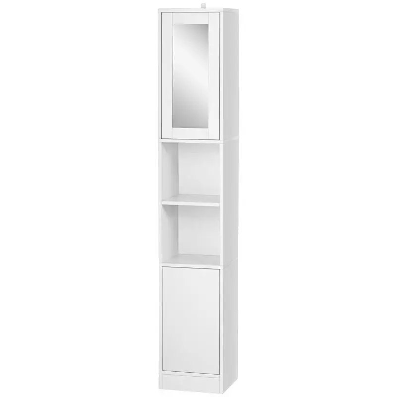 Tall Bathroom Cabinet with Mirror, 30 × 28 × 170 cm