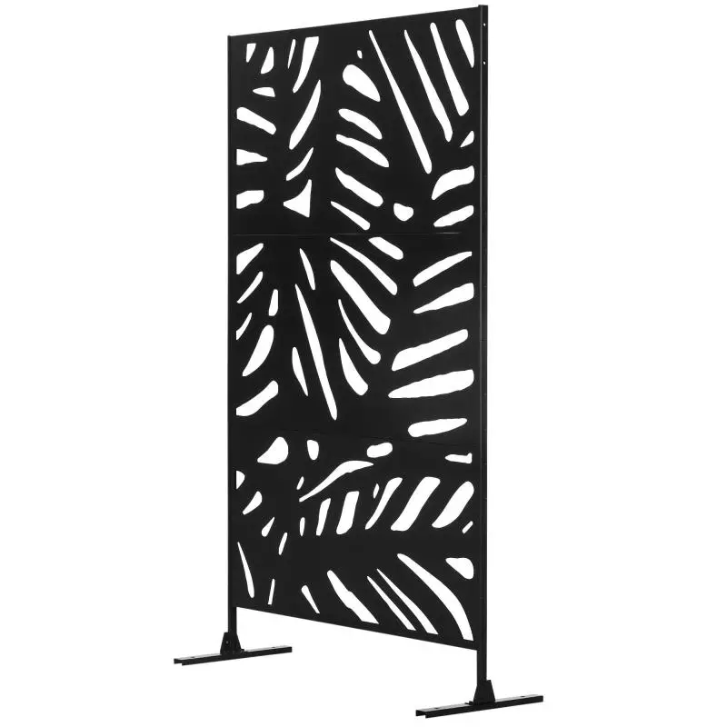 Outdoor Privacy Screen, Botanical Pattern, 122 × 45 × 198 cm