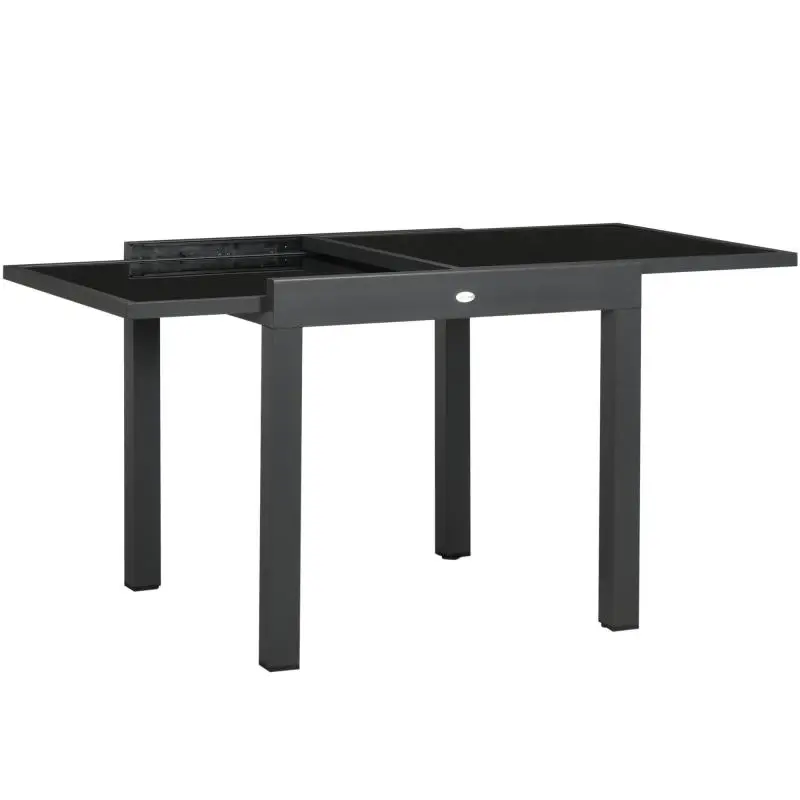 Extendable Garden Table, 160 cm, Dark Grey