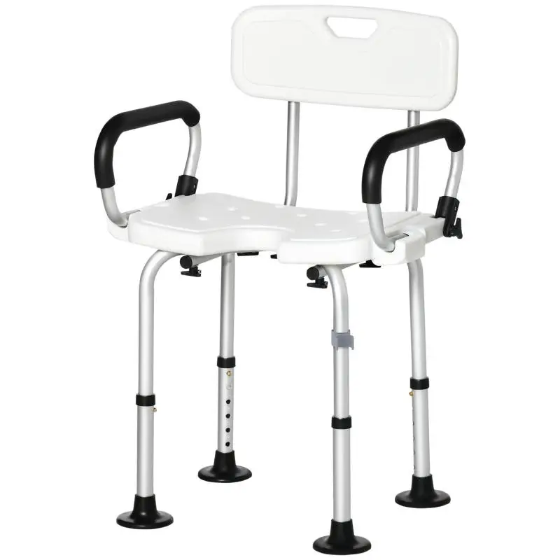 Height-Adjustable Shower Chair with Backrest