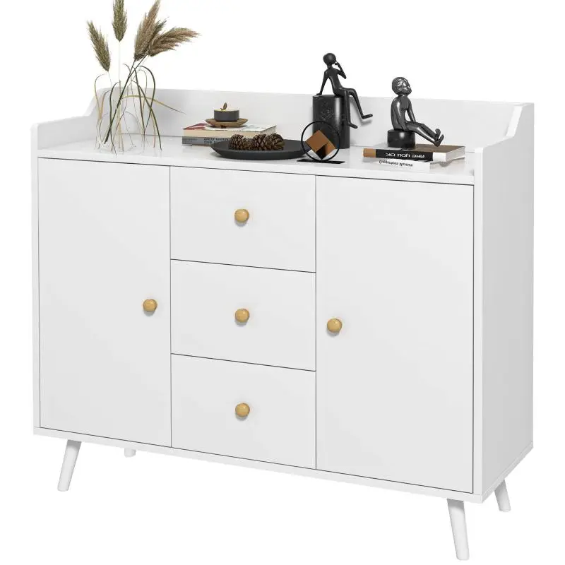 Sideboard with 2 Doors and 3 Drawers, White