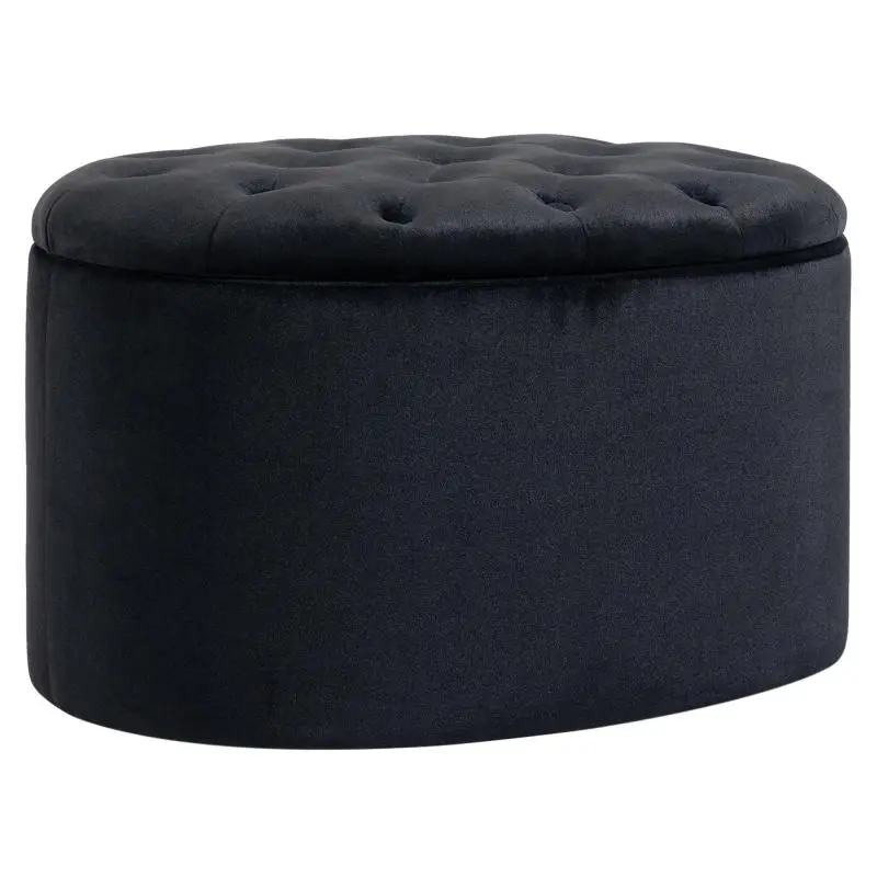 Upholstered Storage Bench, 71 cm, Black