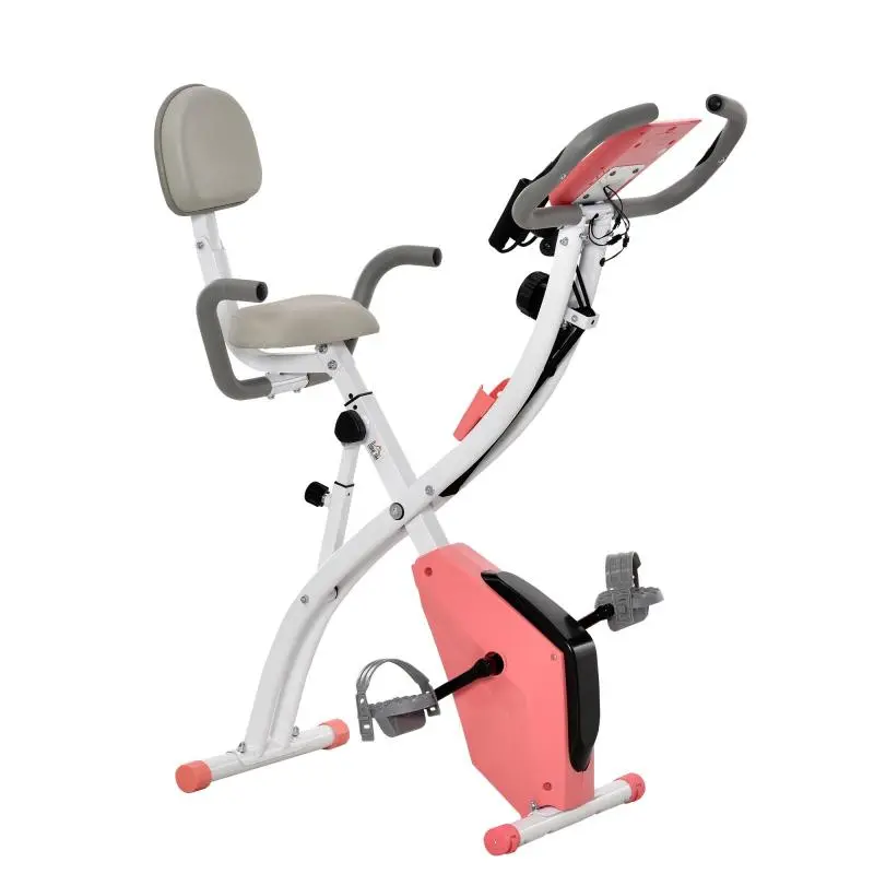 Foldable Exercise Bike with Backrest and 8 Resistance Levels
