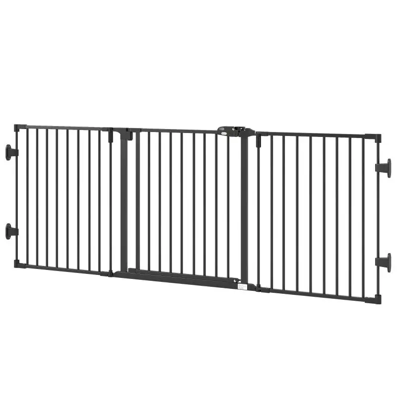 Foldable 3-Panel Dog Safety Gate, Black