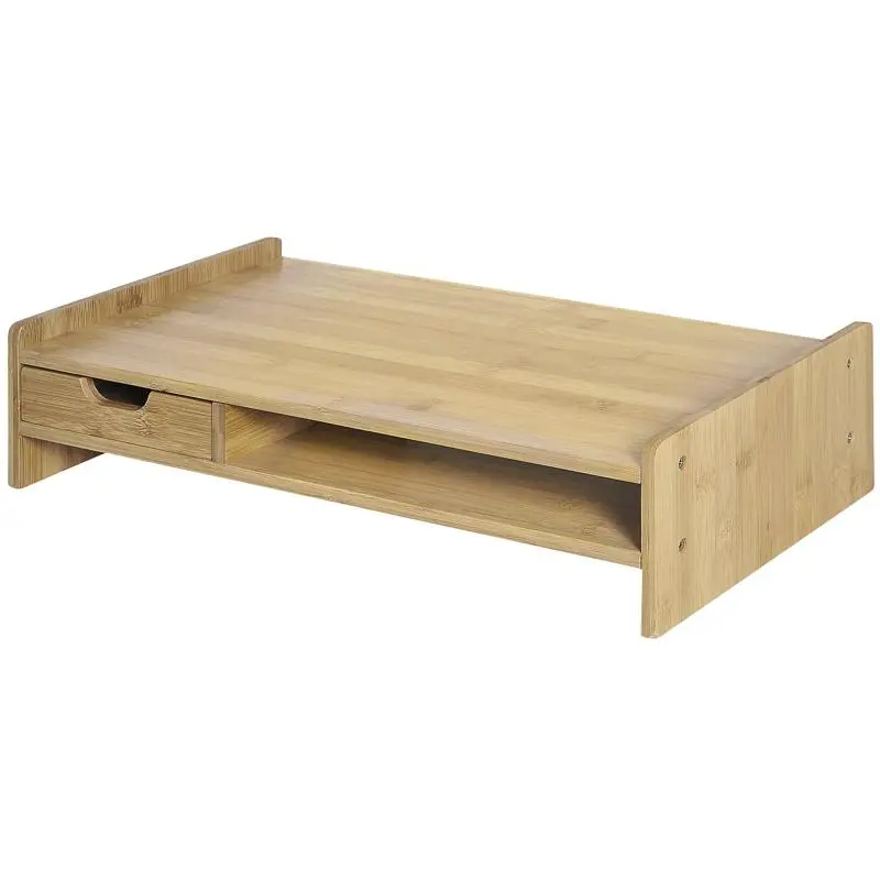 Bamboo Monitor Stand with Drawer